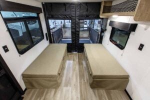 2027 Forest River Cherokee Grey Wolf Black Label 24RRTBL Toy Hauler Travel Trailer Interior Image
