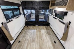 2027 Forest River Cherokee Grey Wolf Black Label 24RRTBL Toy Hauler Travel Trailer Interior Image