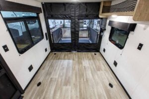 2027 Forest River Cherokee Grey Wolf Black Label 24RRTBL Toy Hauler Travel Trailer Interior Image