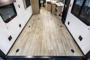 2027 Forest River Cherokee Grey Wolf Black Label 24RRTBL Toy Hauler Travel Trailer Interior Image