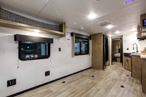2027 Forest River Cherokee Grey Wolf Black Label 24RRTBL Toy Hauler Travel Trailer Interior Image