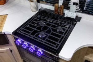 2027 Forest River Cherokee Grey Wolf Black Label 24RRTBL Toy Hauler Travel Trailer Interior Image