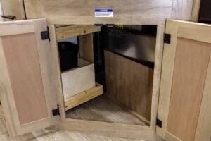 2027 Forest River Cherokee Grey Wolf Black Label 24RRTBL Toy Hauler Travel Trailer Interior Image
