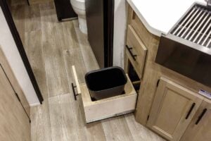 2027 Forest River Cherokee Grey Wolf Black Label 24RRTBL Toy Hauler Travel Trailer Interior Image