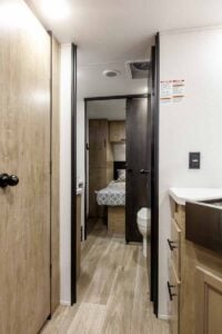 2027 Forest River Cherokee Grey Wolf Black Label 24RRTBL Toy Hauler Travel Trailer Interior Image
