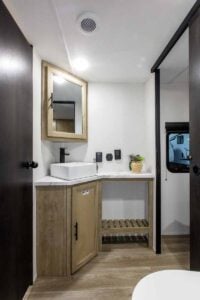 2027 Forest River Cherokee Grey Wolf Black Label 24RRTBL Toy Hauler Travel Trailer Interior Image