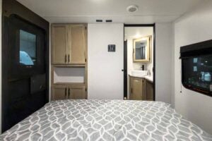2027 Forest River Cherokee Grey Wolf Black Label 24RRTBL Toy Hauler Travel Trailer Interior Image