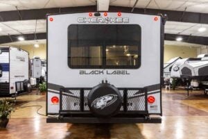 2027 Forest River Cherokee Grey Wolf Black Label 20RDSEBL Couples Travel Trailer Exterior Image
