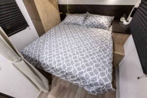 2027 Forest River Cherokee Grey Wolf Black Label 20RDSEBL Couples Travel Trailer Interior Image