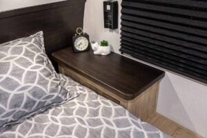 2027 Forest River Cherokee Grey Wolf Black Label 20RDSEBL Couples Travel Trailer Interior Image