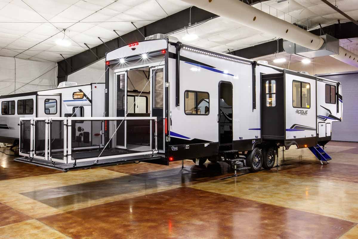 2027 Forest River Rogue Armored 351G2 Fifth Wheel Toy Hauler Enterior Image