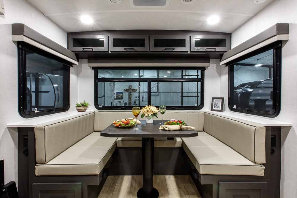 Rear dinette travel trailer interior