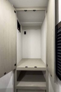 2027 Forest River Cherokee Alpha Wolf 28RLX Rear Living Room Couples Travel Trailer Interior Image